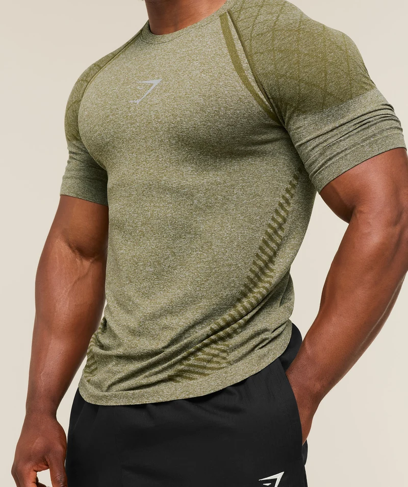 Gymshark Devant Seamless T-Shirt - Canvas Green