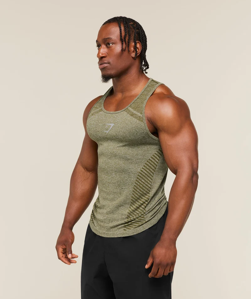 Gymshark Devant Seamless Tank - Canvas Green