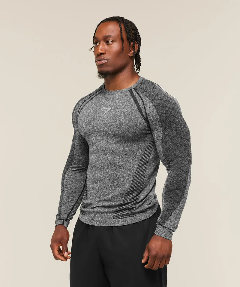 Gymshark Devant Seamless Long Sleeve T-Shirt - Black