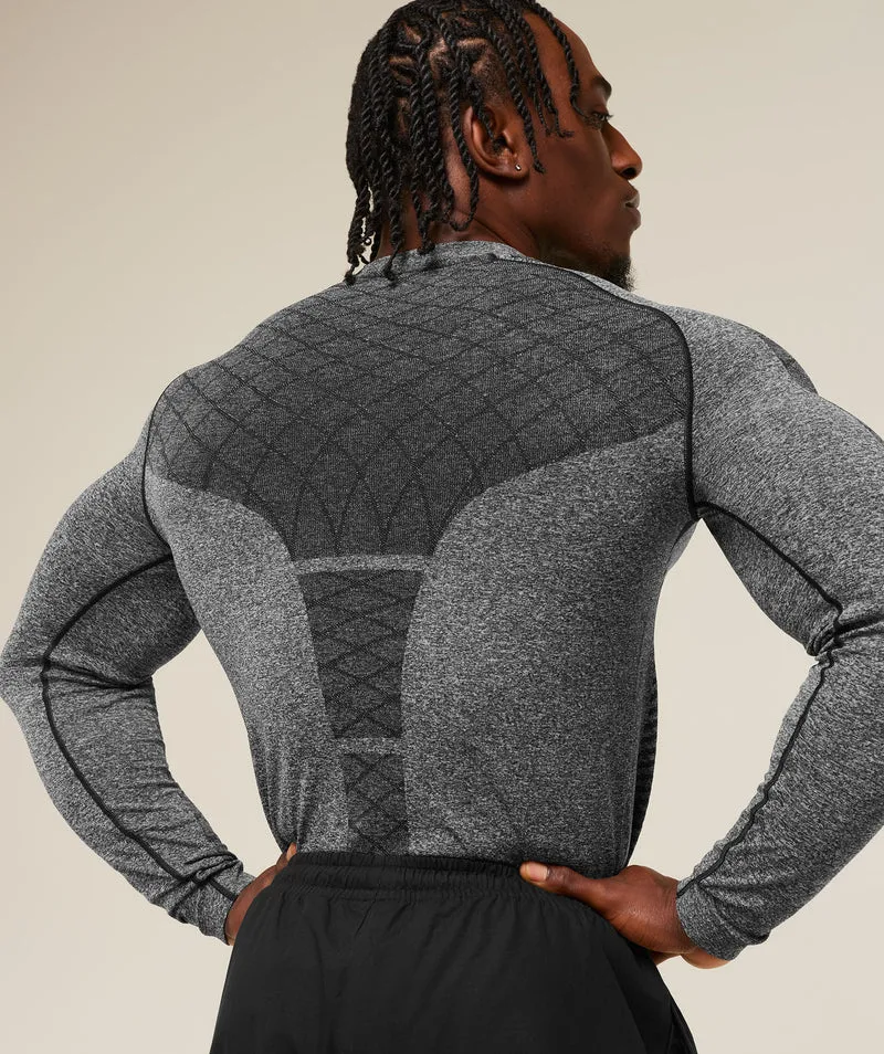 Gymshark Devant Seamless Long Sleeve T-Shirt - Black