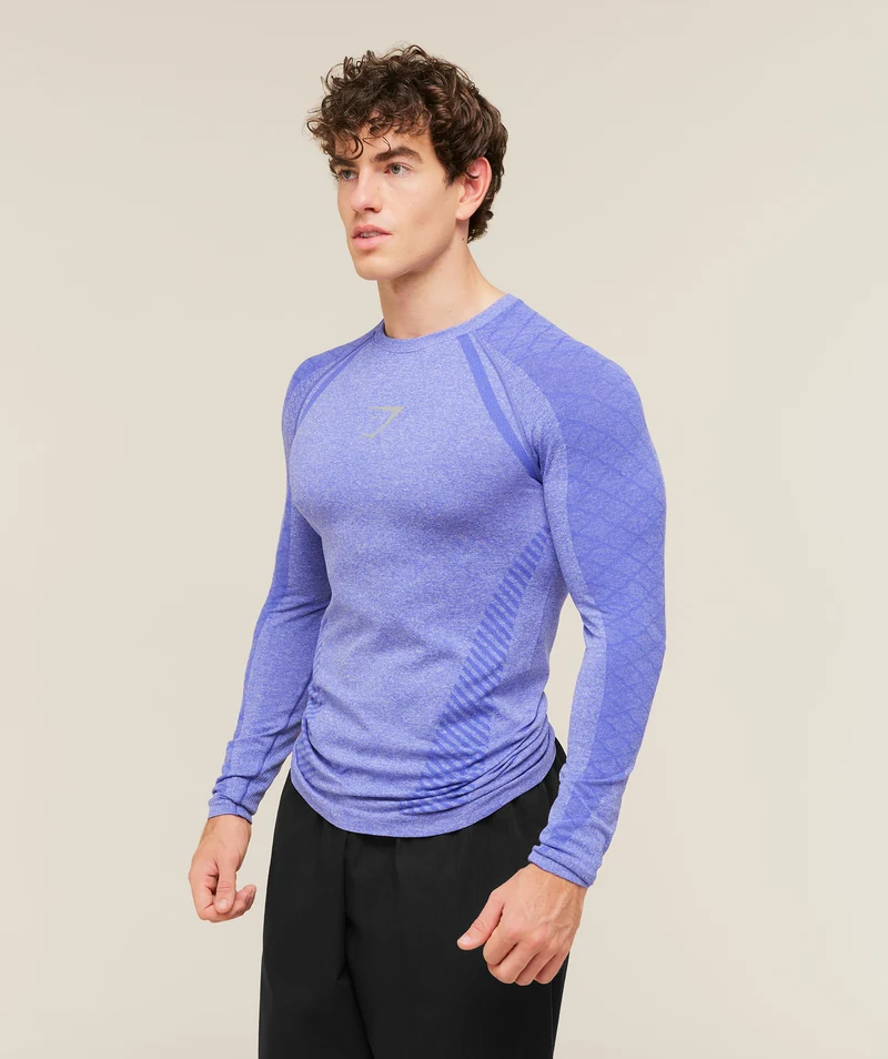 Gymshark Devant Seamless Long Sleeve T-Shirt - Amethist