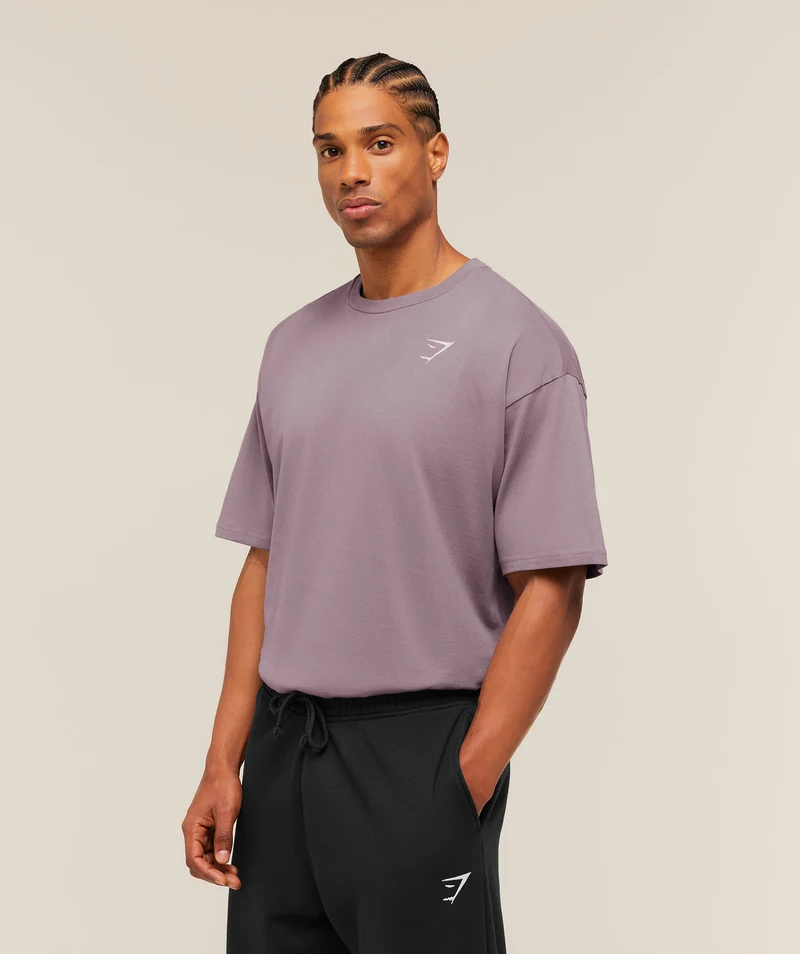 Gymshark Crest Oversized T-Shirt - Dusk Purple