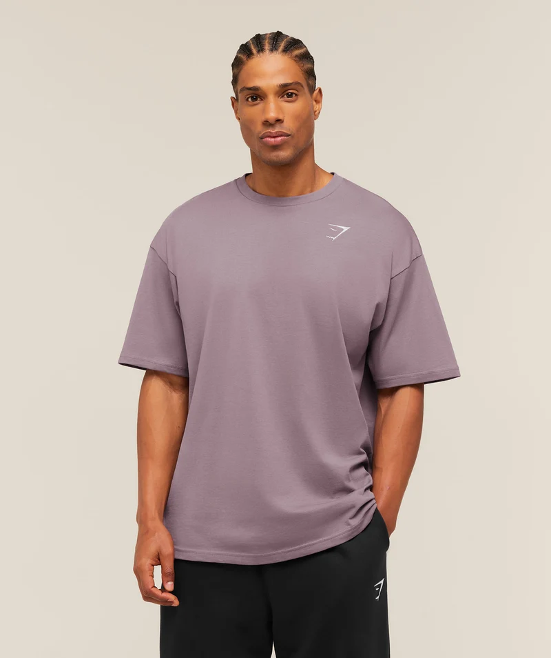 Gymshark Crest Oversized T-Shirt - Dusk Purple