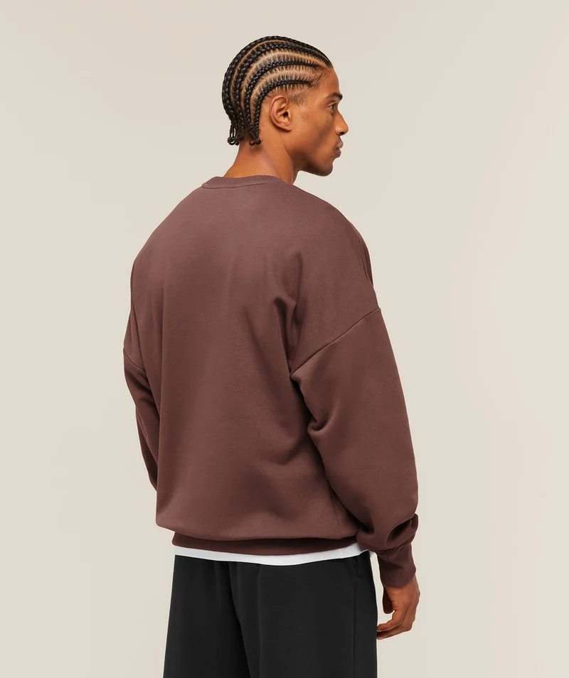 Gymshark Crest Oversized Crew - Espresso Brown