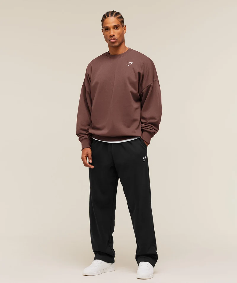 Gymshark Crest Oversized Crew - Espresso Brown