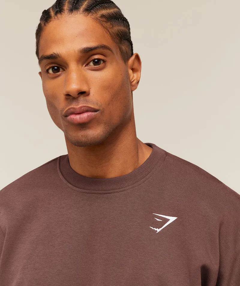Gymshark Crest Oversized Crew - Espresso Brown