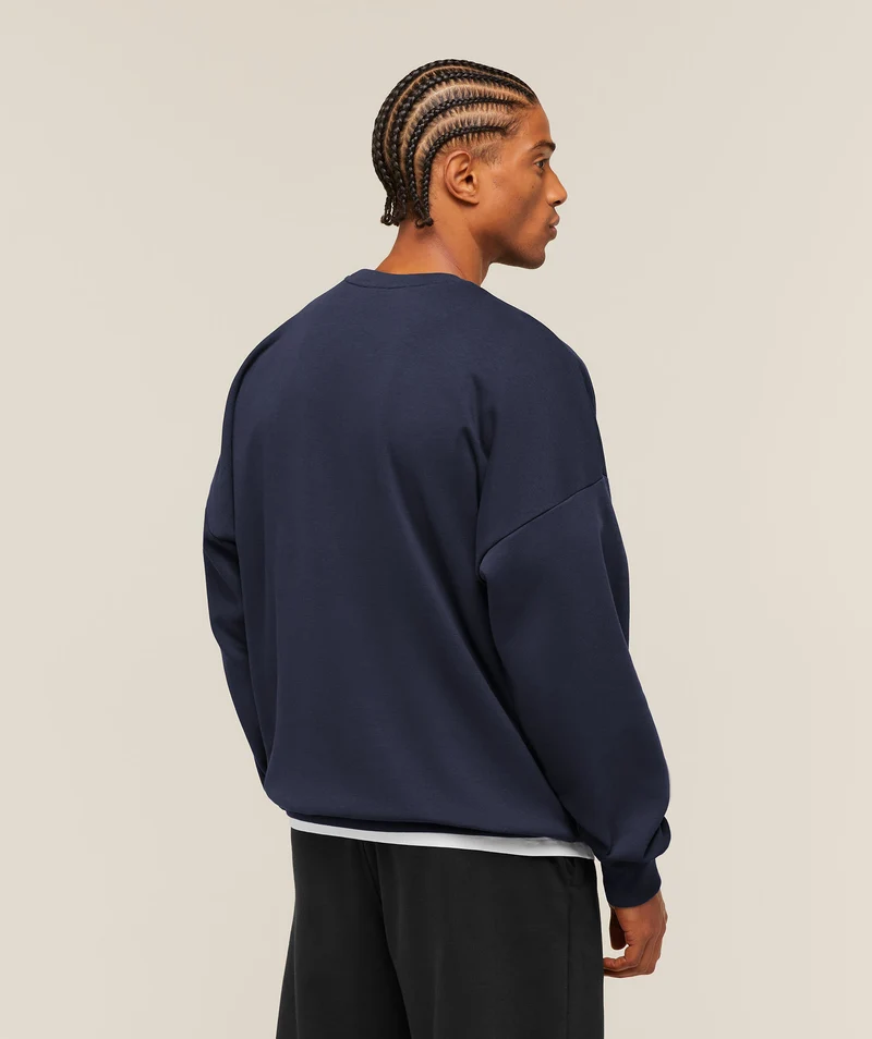 Gymshark Crest Oversized Crew - Heavy Blue