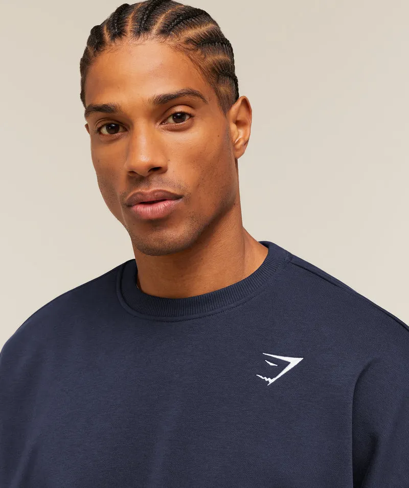 Gymshark Crest Oversized Crew - Heavy Blue
