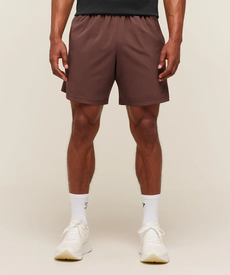 Gymshark Sport 7" Shorts - Espresso Brown/Cherry Purple