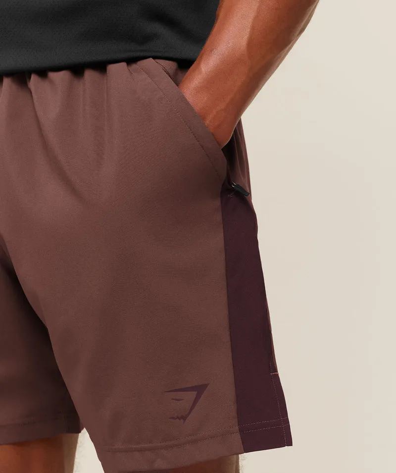 Gymshark Sport 7" Shorts - Espresso Brown/Cherry Purple