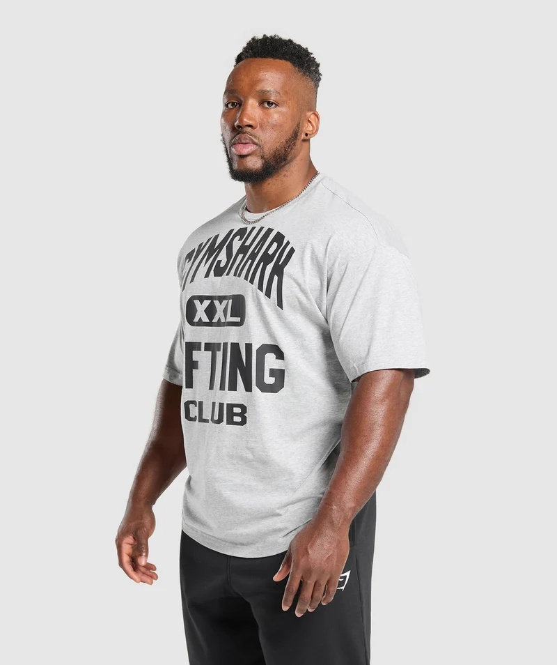 Gymshark XXL Graphic T-Shirt - Light Grey Core Marl
