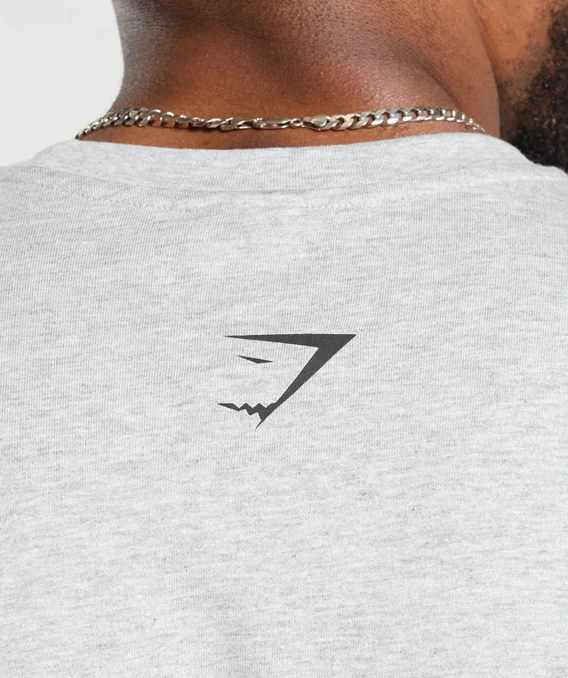Gymshark XXL Graphic T-Shirt - Light Grey Core Marl