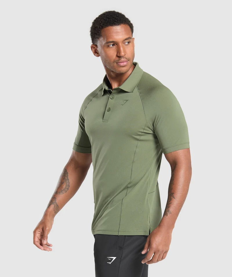 Gymshark Performance Polo Shirt - Core Olive