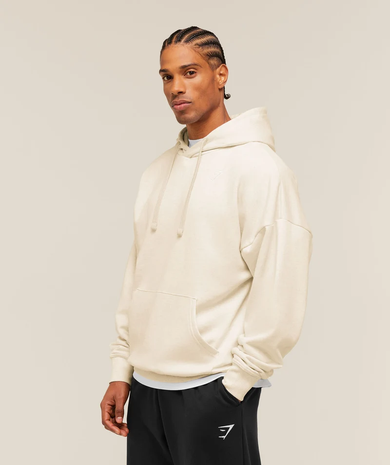 Gymshark Crest Oversized Hoodie - Bros Chalk Marl