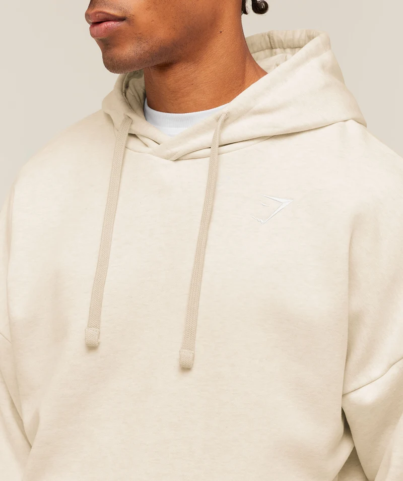 Gymshark Crest Oversized Hoodie - Bros Chalk Marl
