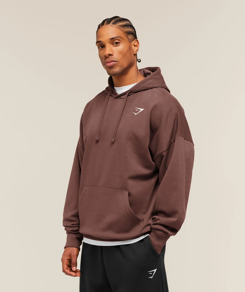 Gymshark Crest Oversized Hoodie - Espresso Brown