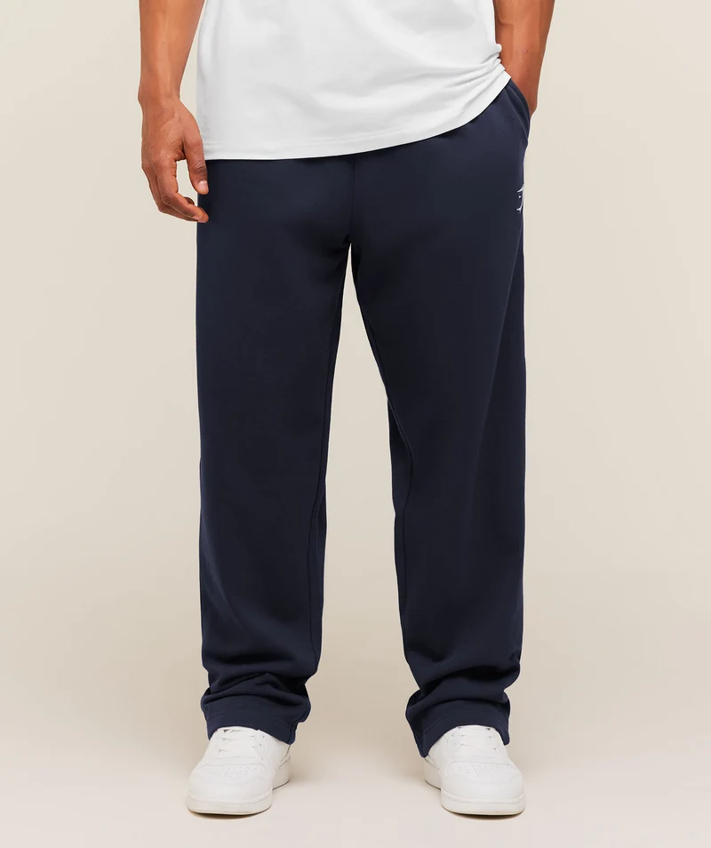Gymshark Crest Straight Leg Joggers - Heavy Blue