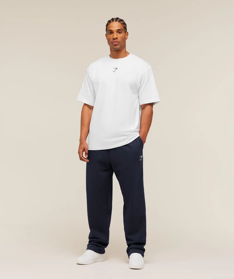 Gymshark Crest Straight Leg Joggers - Heavy Blue