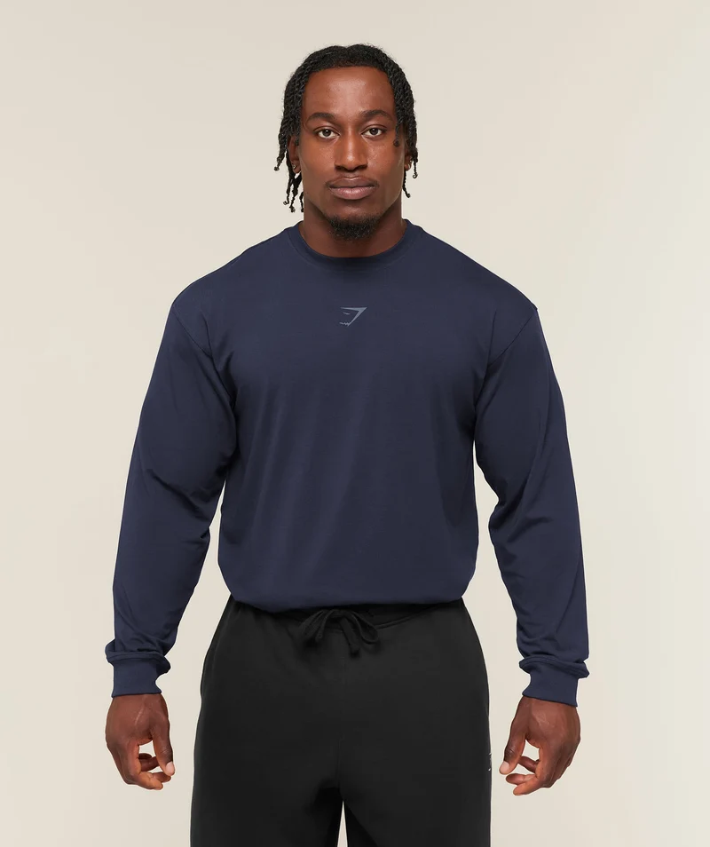 Gymshark Power Long Sleeve T-Shirt - Heavy Blue/Shadow Blue