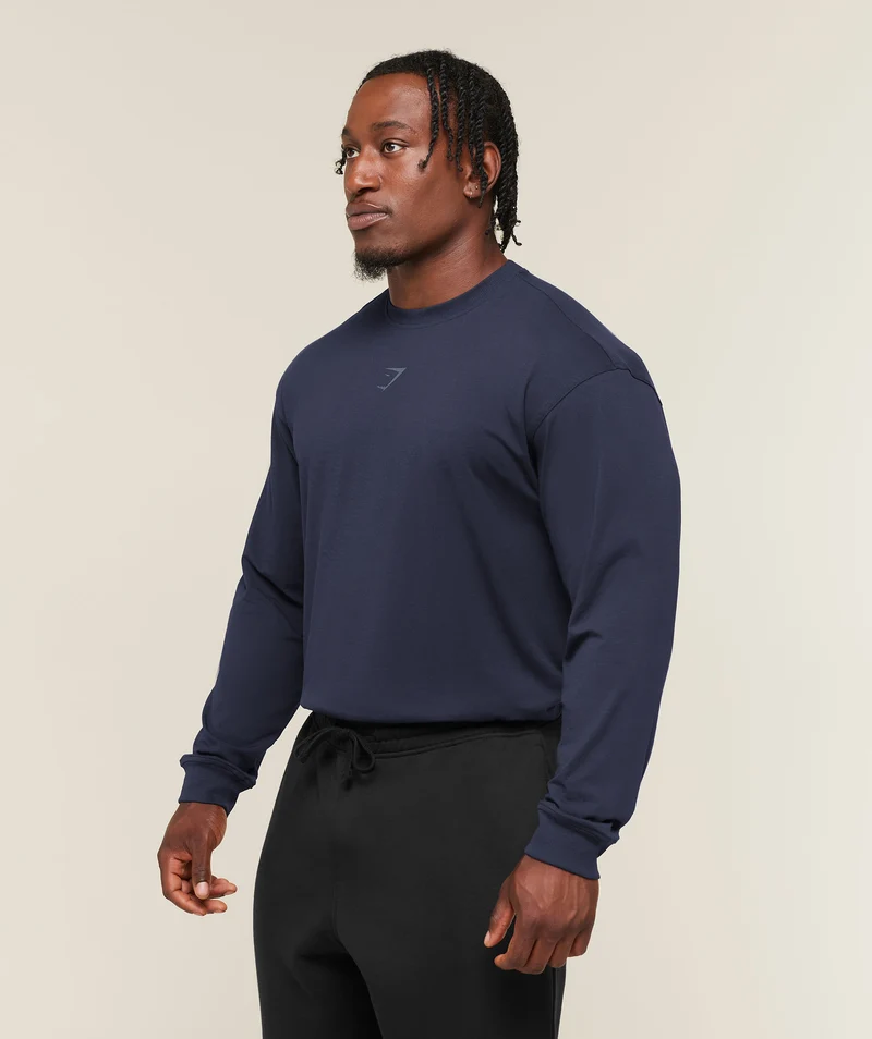 Gymshark Power Long Sleeve T-Shirt - Heavy Blue/Shadow Blue