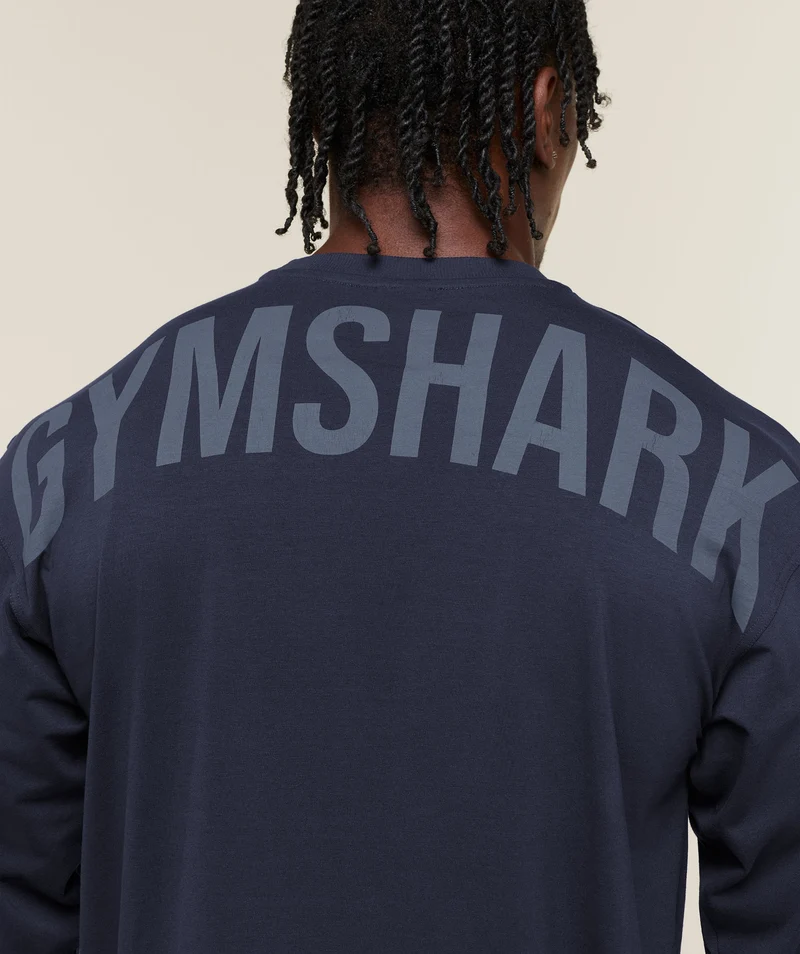 Gymshark Power Long Sleeve T-Shirt - Heavy Blue/Shadow Blue