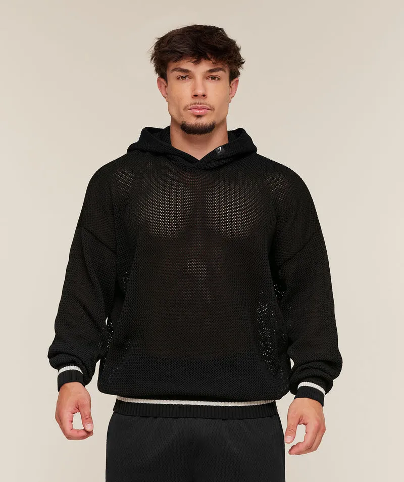 Gymshark Collective Crochet Style Hoodie - Black