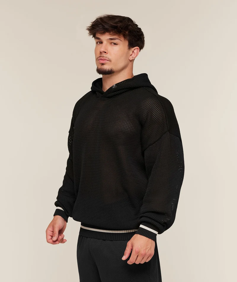 Gymshark Collective Crochet Style Hoodie - Black