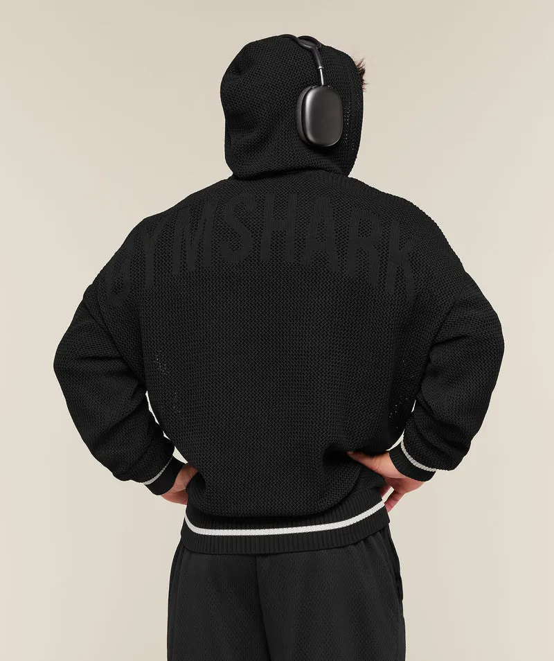 Gymshark Collective Crochet Style Hoodie - Black