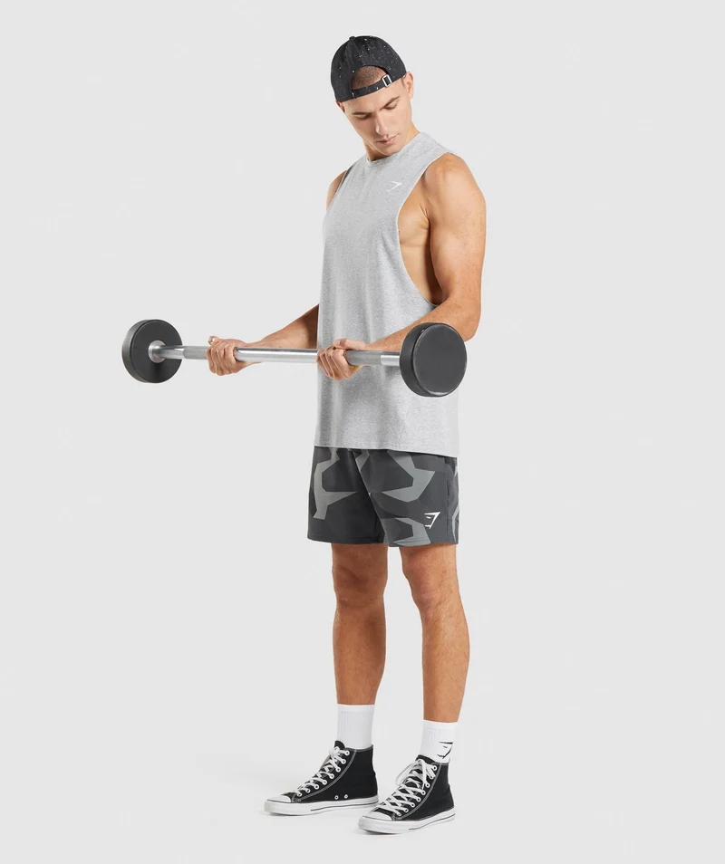 Gymshark Critical Drop Arm Tank - Light Grey Core Marl