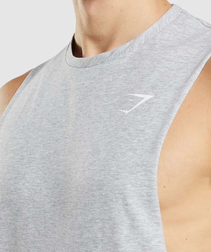 Gymshark Critical Drop Arm Tank - Light Grey Core Marl