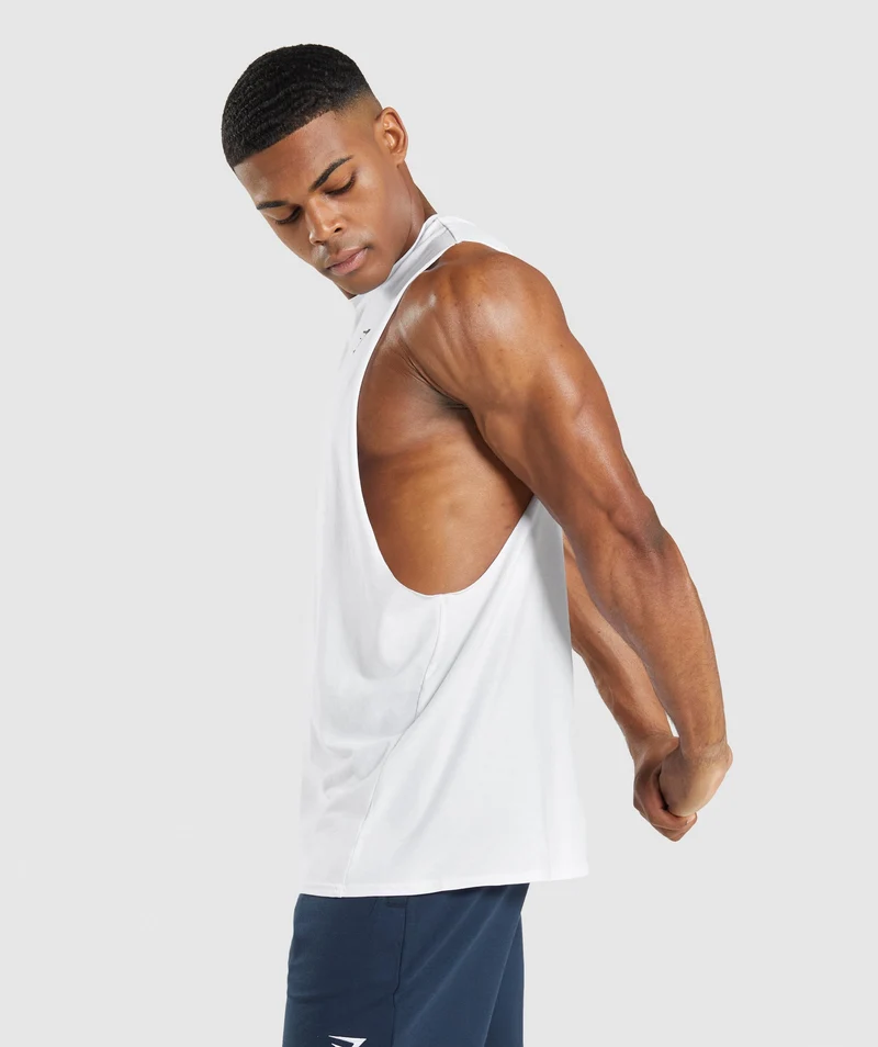 Gymshark Critical Drop Arm Tank - White