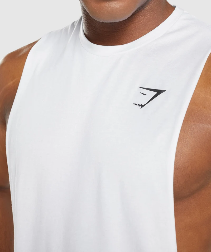 Gymshark Critical Drop Arm Tank - White