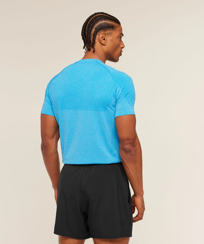 Gymshark Vital Seamless T-Shirt - White/Brand Blue