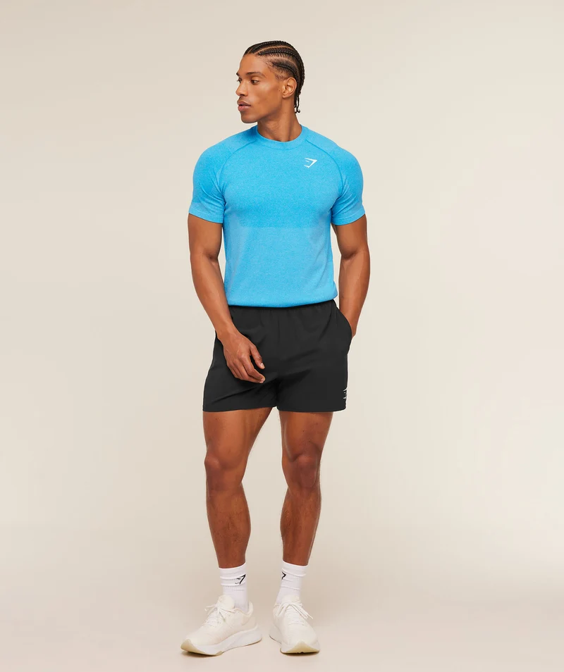 Gymshark Vital Seamless T-Shirt - White/Brand Blue