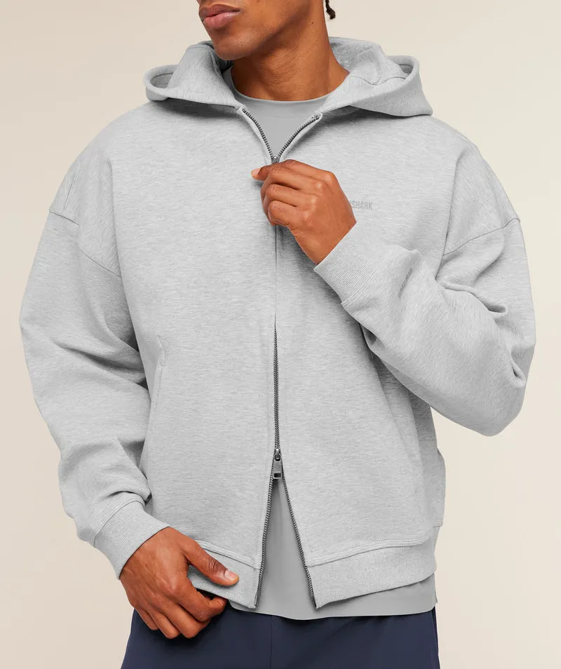 Gymshark Evolve Lightweight Zip Through Hoodie - Soft Grey Marl