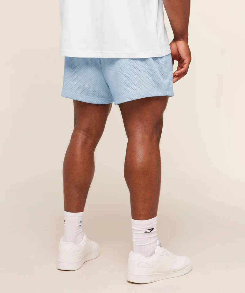 Gymshark Lifting Mesh 5" Shorts - Chilled Blue