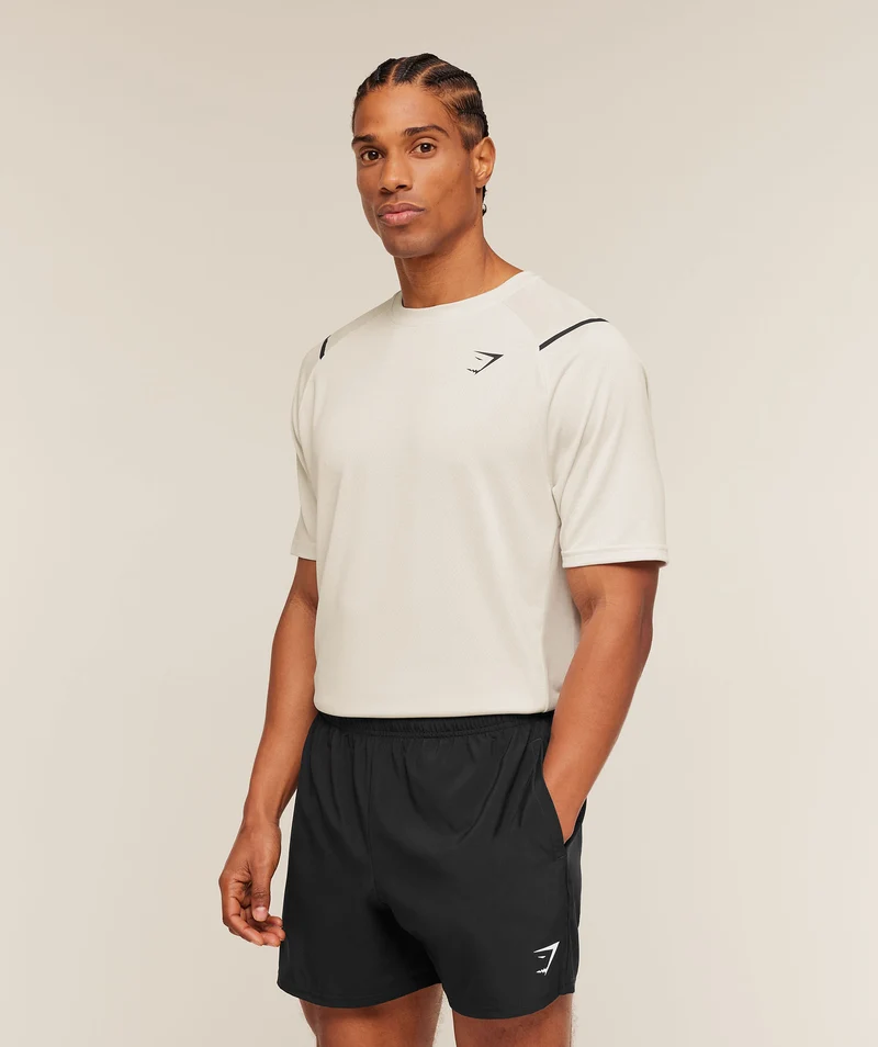 Gymshark Arrival Contrast T-Shirt - Tinted White/Pebble Grey