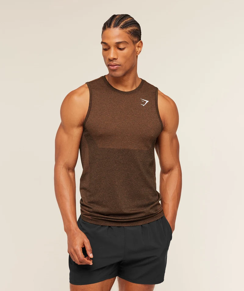 Gymshark Vital Tank - Black/Spiced Brown
