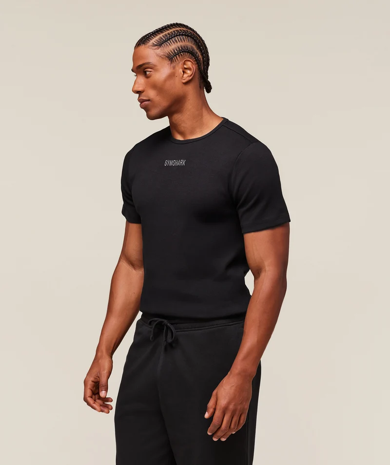 Gymshark Premium Ribbed T-Shirt - Black