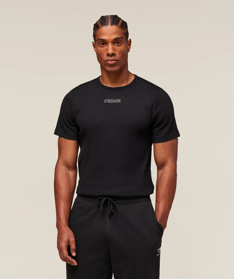 Gymshark Premium Ribbed T-Shirt - Black