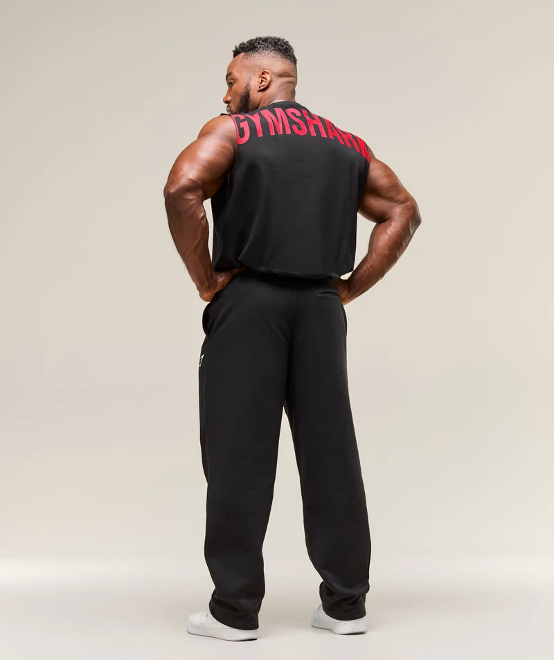 Gymshark Power Cut Off Tank - Black/Conditioning Red