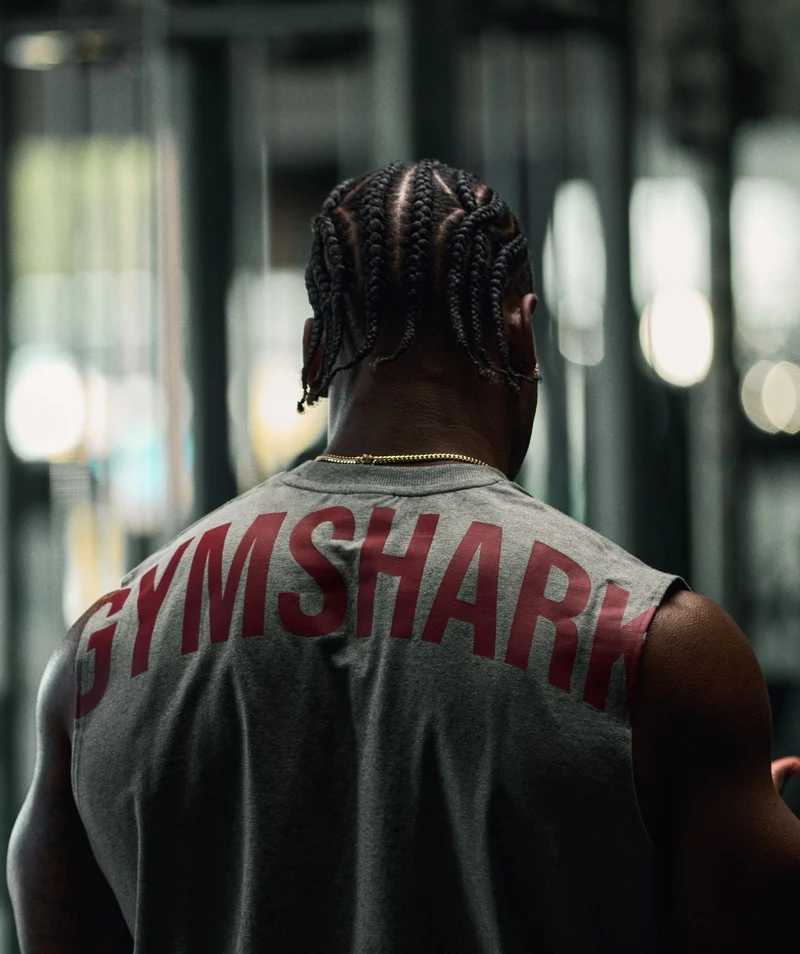 Gymshark Power Cut Off Tank - Charcoal Core Marl