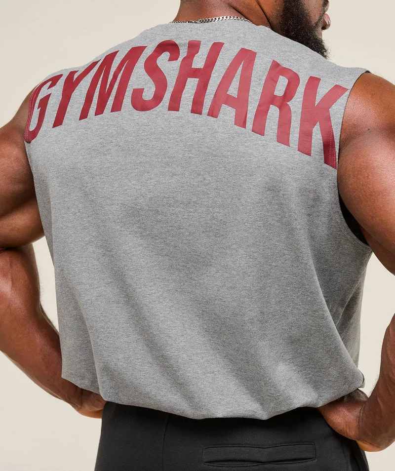Gymshark Power Cut Off Tank - Charcoal Core Marl