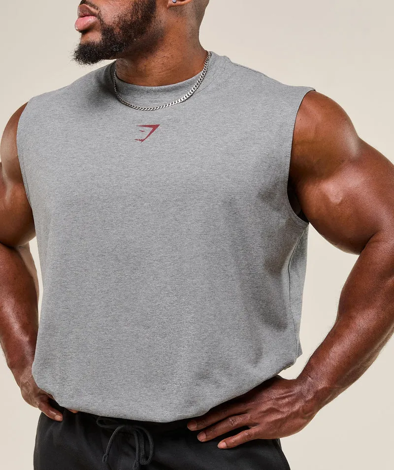 Gymshark Power Cut Off Tank - Charcoal Core Marl
