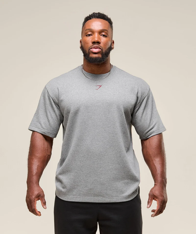 Gymshark Power Short Sleeve Crew - Charcoal Core Marl