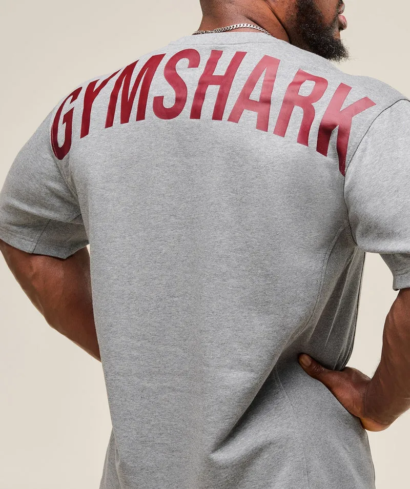 Gymshark Power Short Sleeve Crew - Charcoal Core Marl