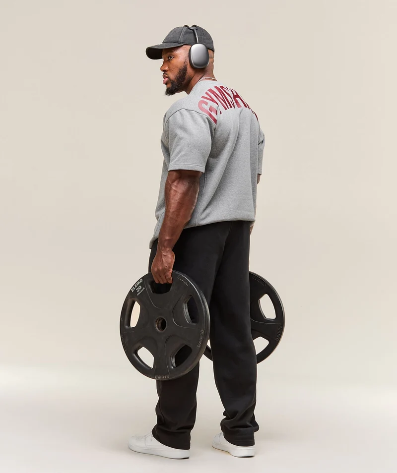 Gymshark Power Short Sleeve Crew - Charcoal Core Marl
