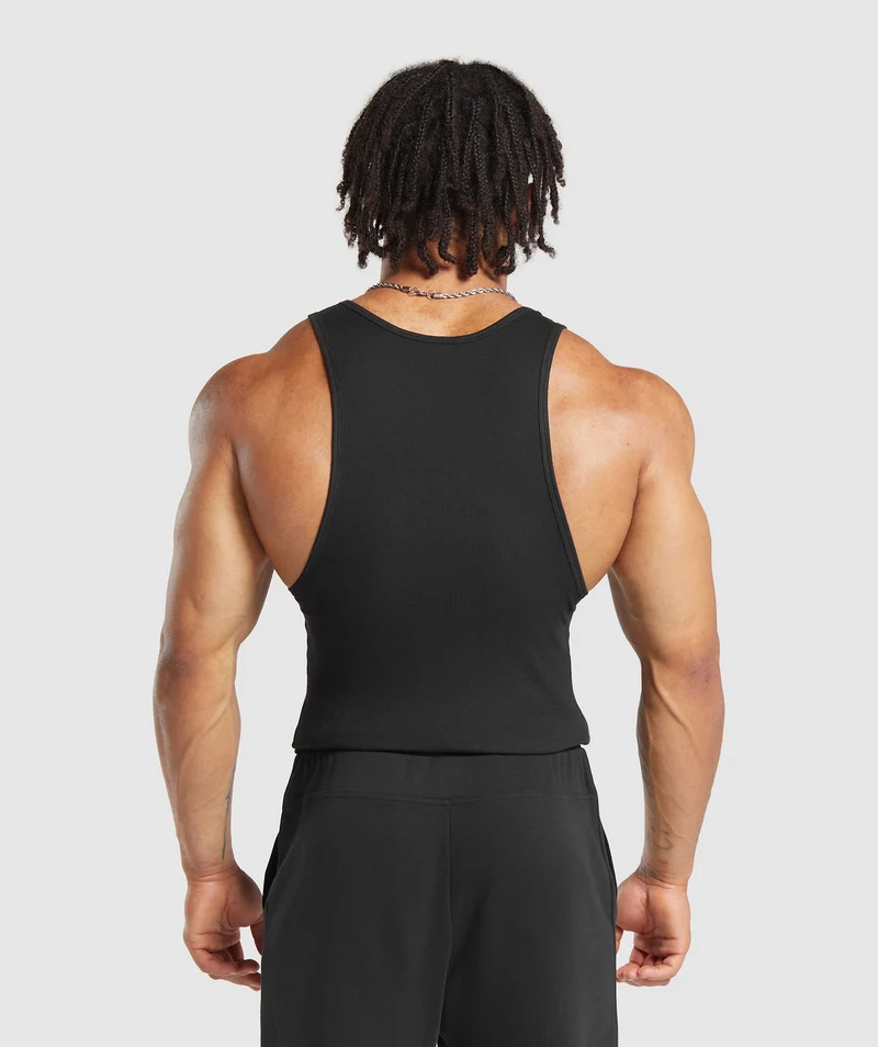 Gymshark Ribbed Tank 3 Pack - Black/White/Iron Blue