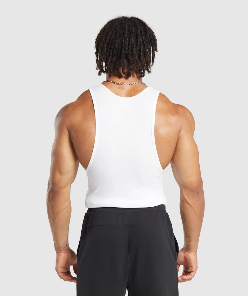 Gymshark Ribbed Tank 3 Pack - Black/White/Iron Blue