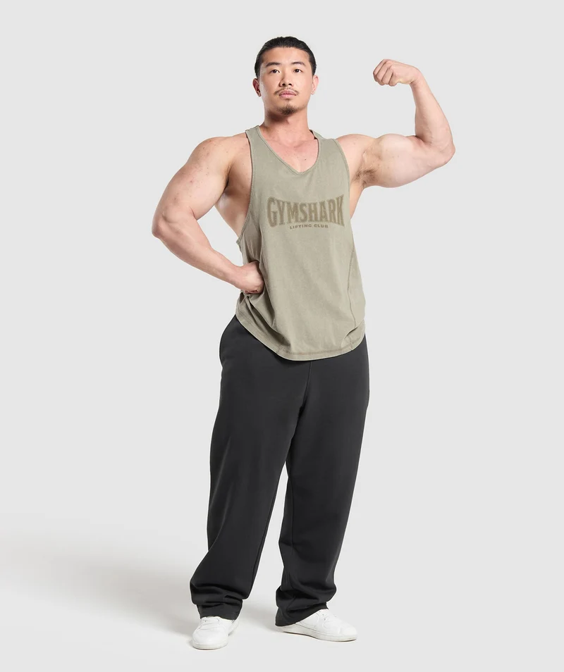 Gymshark Heritage Washed Stringer - Utility Green/Acid Wash Small Ball